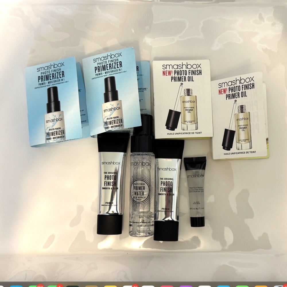 New 8 pc Travel lot  Smashbox Primer Water Primer Oil and Photo Finish Primer
